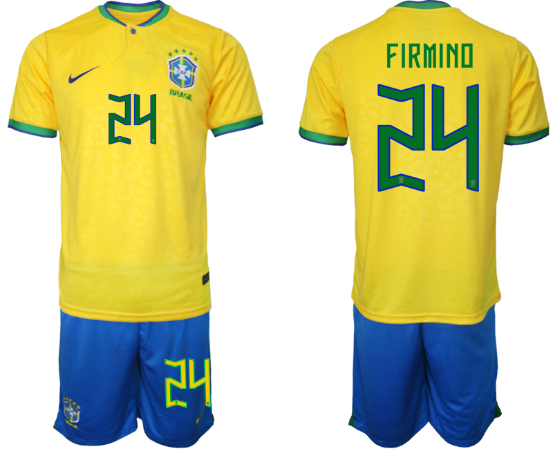 2022-2023 Brazil 24 FIRMINO home jerseys Suit