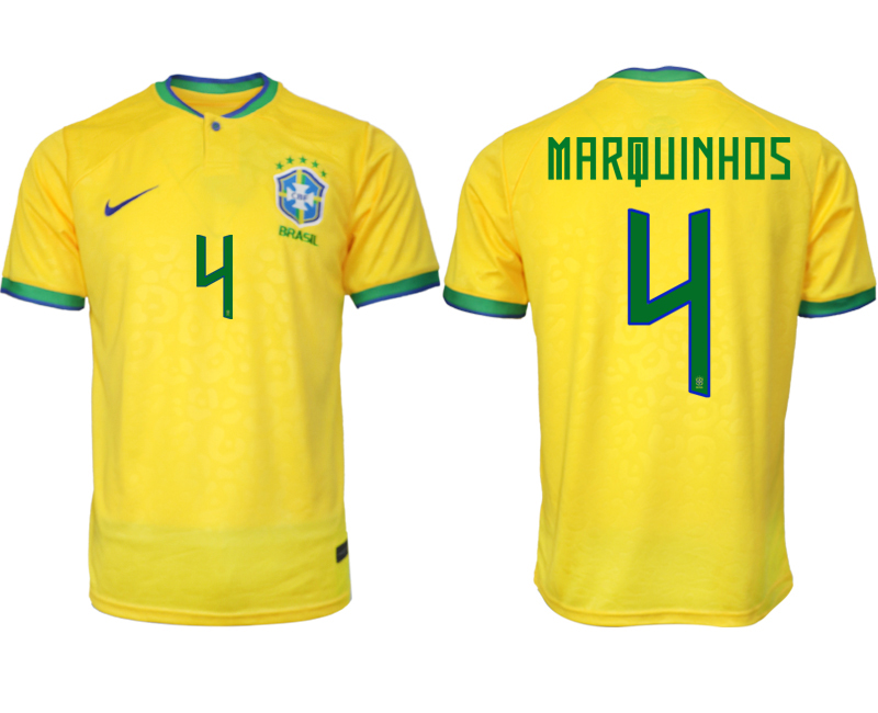 2022-2023 Brazil 4 MARQUINHOS home aaa version jerseys