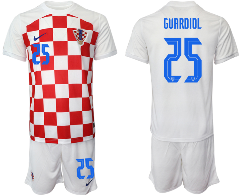 2022-2023 Croatia 25 GUARDIOL home jerseys Suit