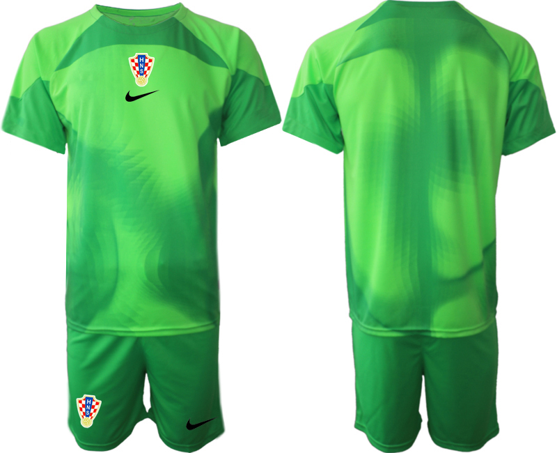 2022-2023 Croatia Blank green goalkeeper jerseys Suit