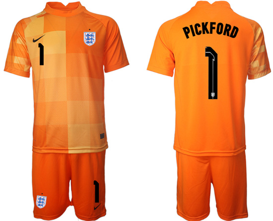 2022-2023 England 1 PICKFORD Orange red goalkeeper jerseys Suit