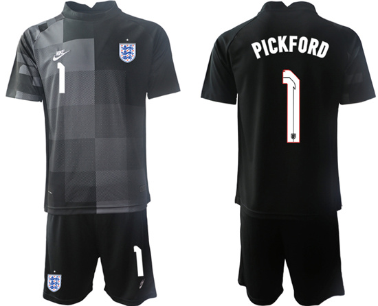 2022-2023 England 1 PICKFORD black goalkeeper jerseys Suit