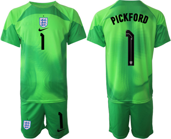 2022-2023 England 1 PICKFORD green goalkeeper jerseys Suit