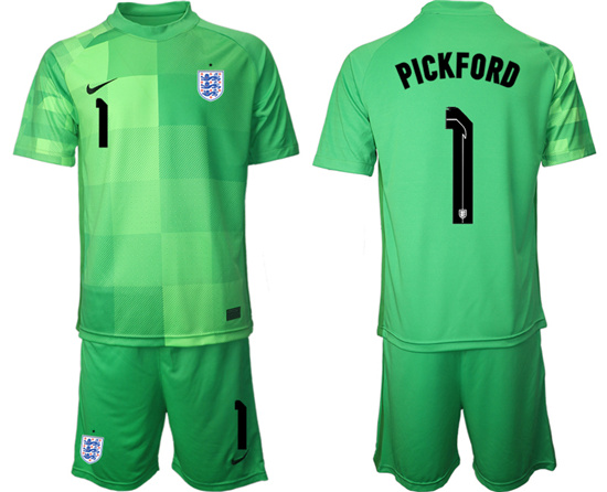 2022-2023 England 1 PICKFORD green goalkeeper jerseys Suit2
