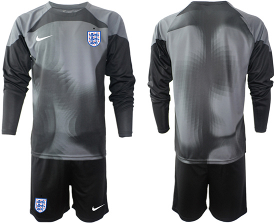 2022-2023 England Blank black goalkeeper long sleeve jerseys Suit