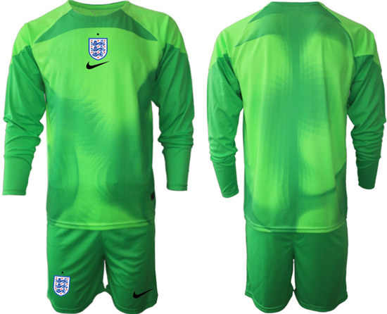 2022-2023 England Blank green goalkeeper long sleeve jerseys Suit