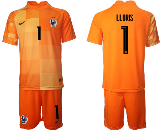 2022-2023 France 1 LLORIS Orange red goalkeeper jerseys Suit