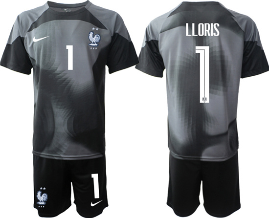 2022-2023 France 1 LLORIS black goalkeeper jerseys Suit