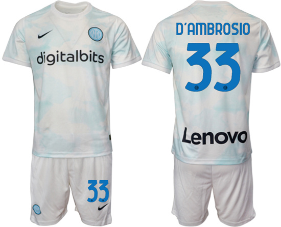 2022-2023 Inter Milan 33 DAMBROSIO away jerseys Suit