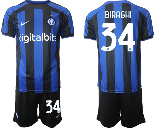 2022-2023 Inter Milan 34 BIRAGHI home jerseys Suit