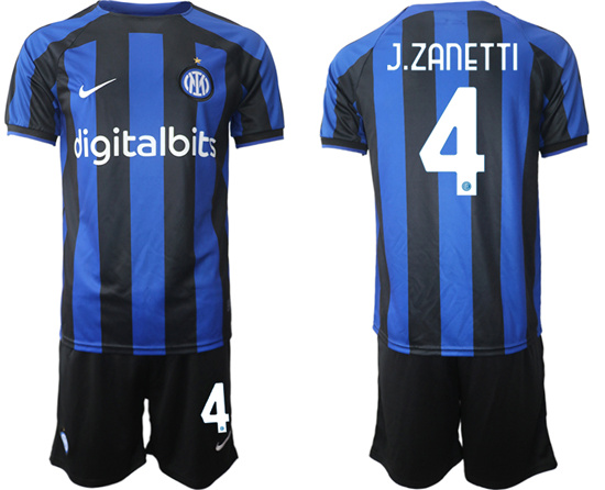 2022-2023 Inter Milan 4 J.ZANETTI home jerseys Suit