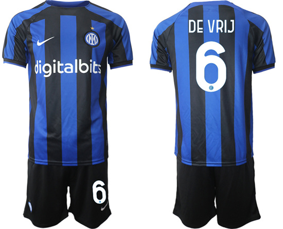 2022-2023 Inter Milan 6 DE VRIJ home jerseys Suit