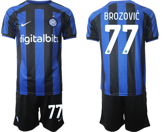 2022-2023 Inter Milan 77 BROZOVIC home jerseys Suit