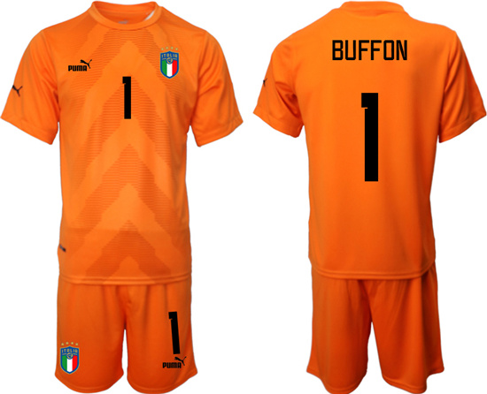 2022-2023 Italy 1 BUFFON Orange red goalkeeper jerseys Suit