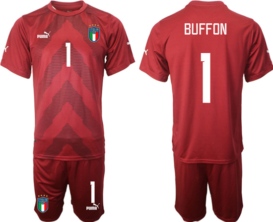 2022-2023 Italy 1 BUFFON jujube red goalkeeper jerseys Suit