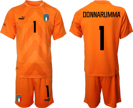 2022-2023 Italy 1 DONNARUMMA Orange red goalkeeper jerseys Suit