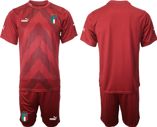 2022-2023 Italy Blank jujube red goalkeeper jerseys Suit