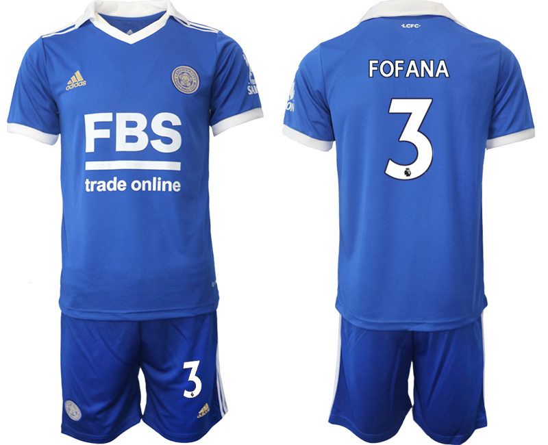2022-2023 Leicester City 3 FOFANA home jerseys Suit