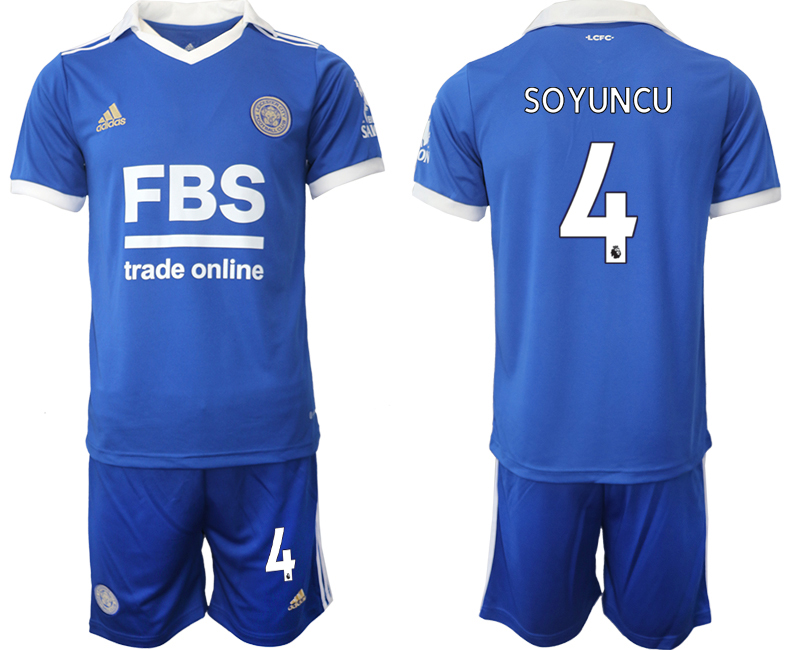 2022-2023 Leicester City 4 SOYUNCU home jerseys Suit