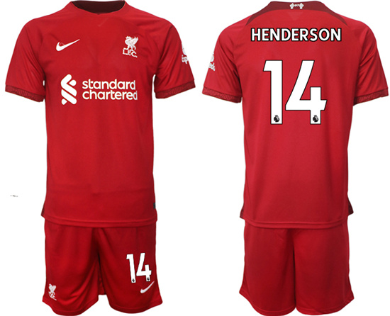 2022-2023 Liverpool 14 HENDERSON home jerseys Suit