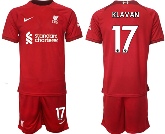 2022-2023 Liverpool 17 KLAVAN home jerseys Suit