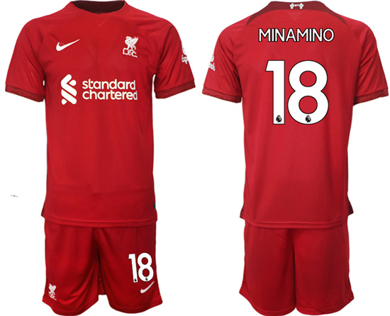 2022-2023 Liverpool 18 MINAMINO home jerseys Suit