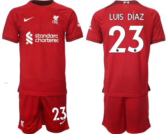 2022-2023 Liverpool 23 LUIS DIAZ home jerseys Suit