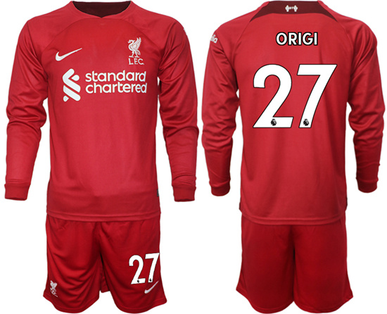 2022-2023 Liverpool 27 ORIGI home long sleeves jerseys Suit