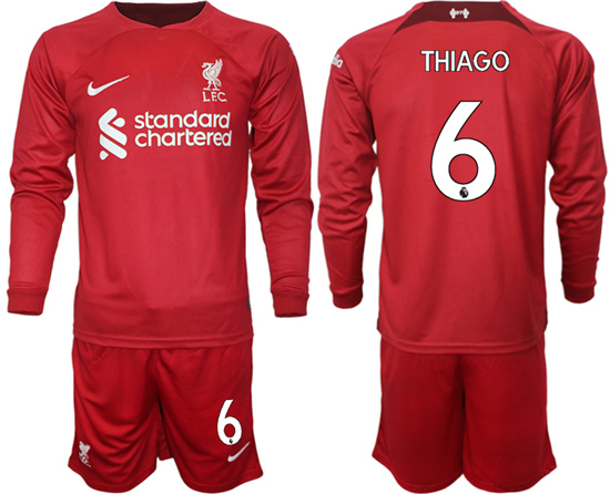 2022-2023 Liverpool 6 THIAGO home long sleeves jerseys Suit