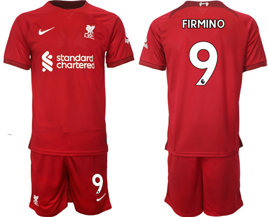 2022-2023 Liverpool 9 FIRMINO home jerseys Suit