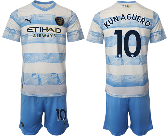 2022-2023 Manchester City 10 KUN AGUERO training jerseys Suit