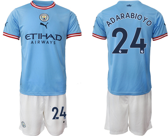 2022-2023 Manchester City 24 ADARABIOYO home jerseys Suit