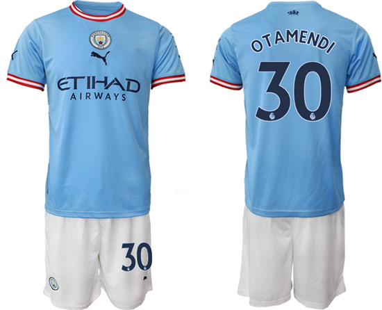 2022-2023 Manchester City 30 OTAMENDI home jerseys Suit