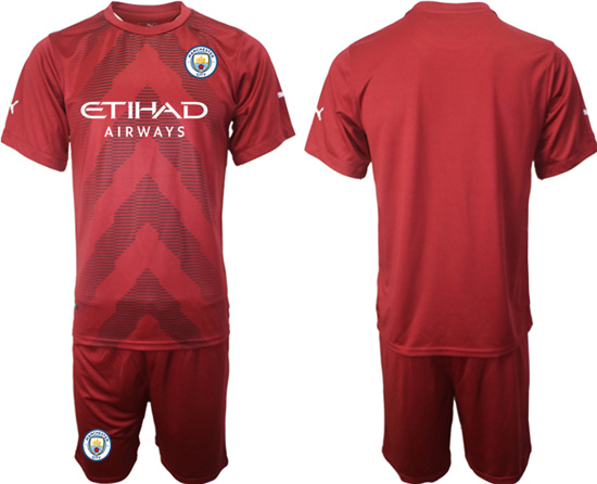 2022-2023 Manchester City Blank jujube red goalkeeper jerseys Suit