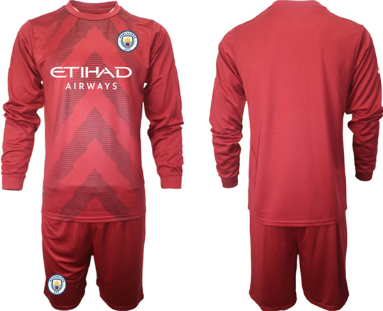 2022-2023 Manchester City Blank jujube red goalkeeper long sleeve jerseys Suit