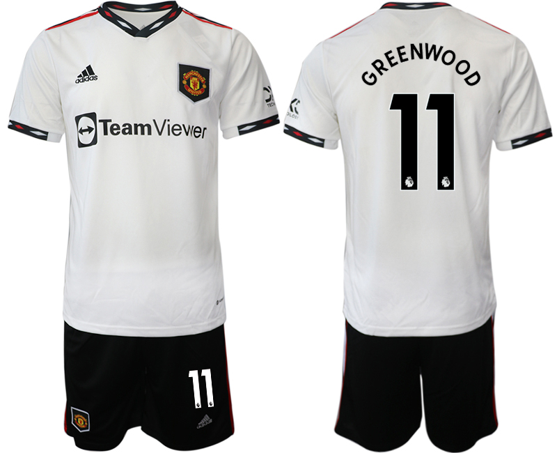 2022-2023 Manchester United 11 GREENWOOD away White Jerseys suit