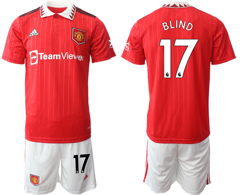2022-2023 Manchester United 17 BLIND Home Red Jerseys suit