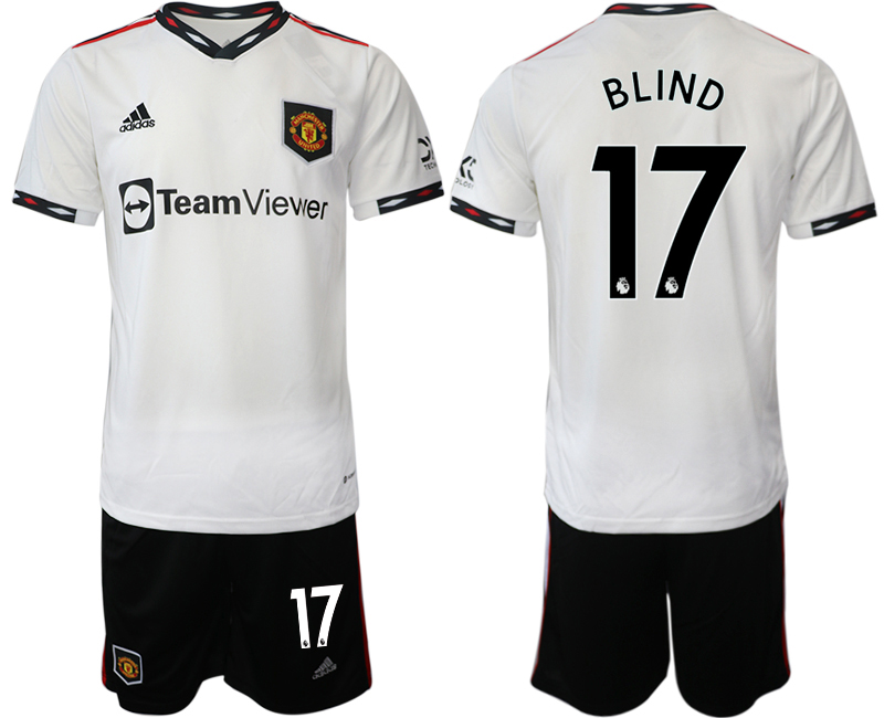 2022-2023 Manchester United 17 BLIND away White Jerseys suit