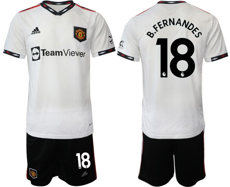 2022-2023 Manchester United 18 B.FERNANDES away White Jerseys suit