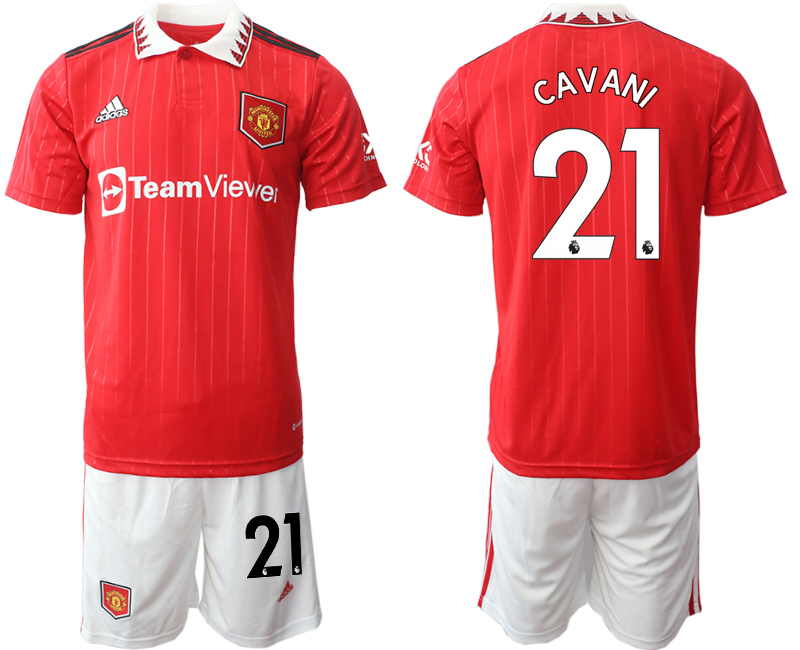 2022-2023 Manchester United 21 CAVANI Home Red Jerseys suit