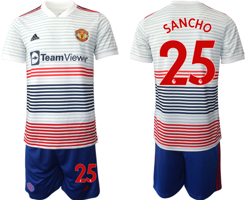 2022-2023 Manchester United 25 SANCHO away Jerseys suit