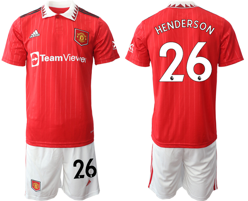 2022-2023 Manchester United 26 HENDERSON Home Red Jerseys suit