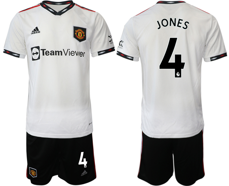 2022-2023 Manchester United 4 JONES away White Jerseys suit