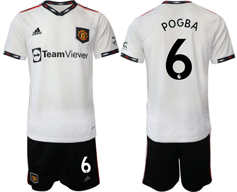 2022-2023 Manchester United 6 POGBA away White Jerseys suit