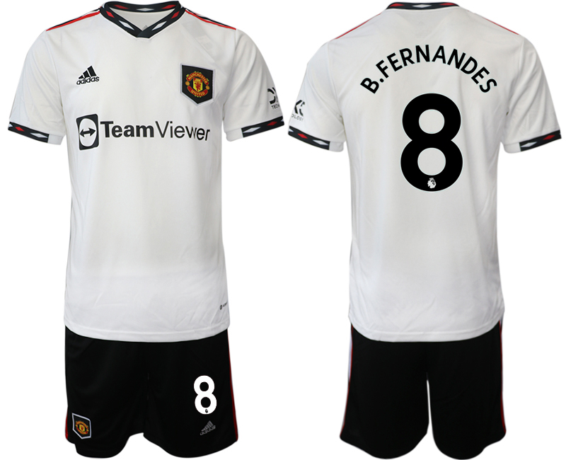 2022-2023 Manchester United 8 B.FERNANDES away White Jerseys suit