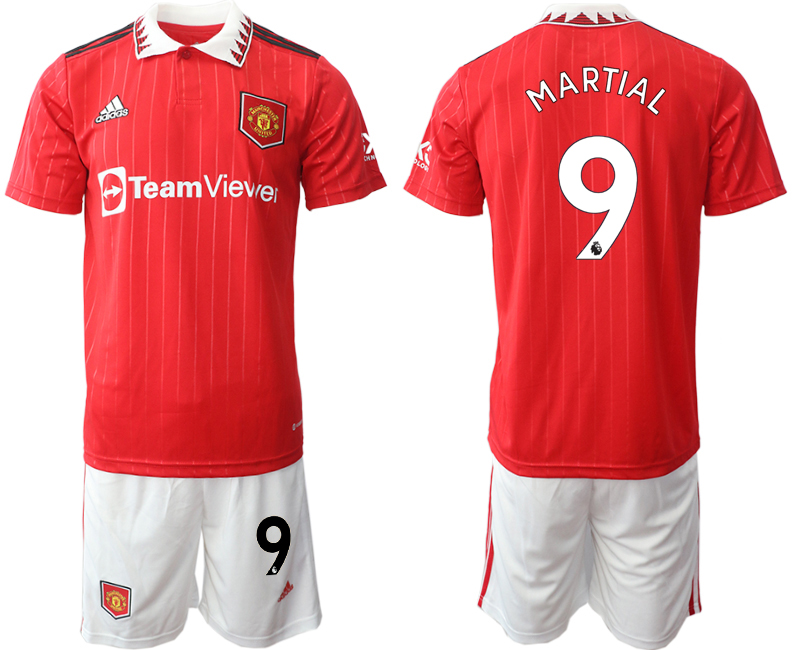 2022-2023 Manchester United 9 MARTIAL Home Red Jerseys suit