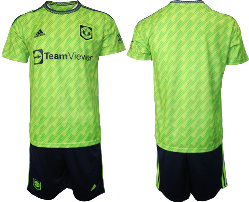 2022-2023 Manchester United Blank 2nd away Green Jersey suit