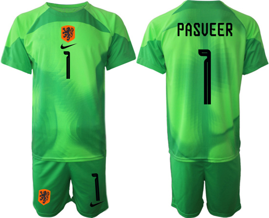 2022-2023 Netherlands 1 PASVEER green goalkeeper jerseys Suit