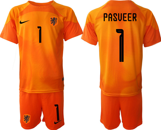 2022-2023 Netherlands 1 PASVEER red goalkeeper jerseys Suit