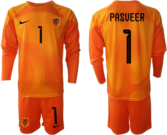2022-2023 Netherlands 1 PASVEER red goalkeeper long sleeve jerseys Suit